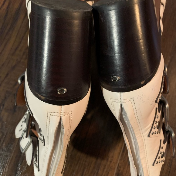 Cream Coach Leather Studded Boots - Picture 8 of 9